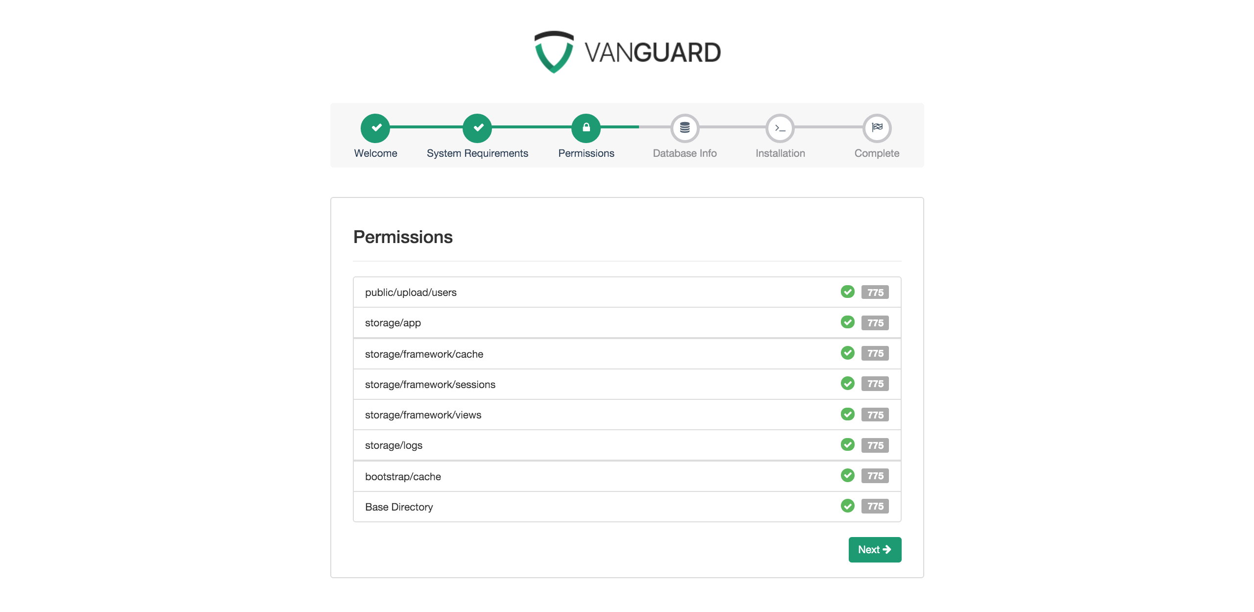 alt Vanguard Installation - Directory Permissions