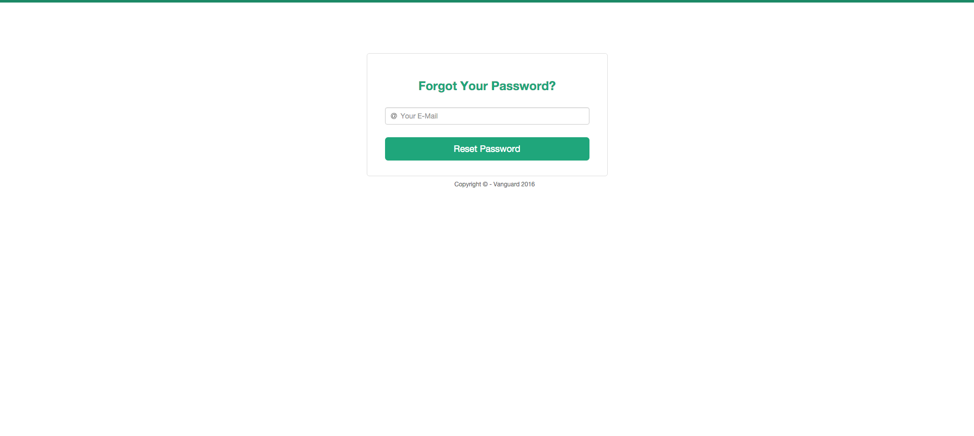Vanguard - Forgot Password Form