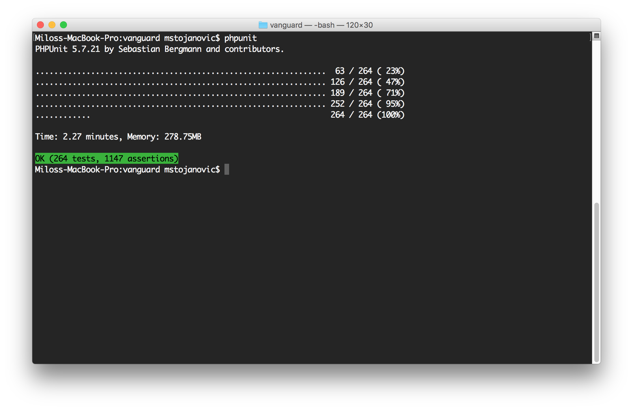 Vanguard - Automated Tests - PHP